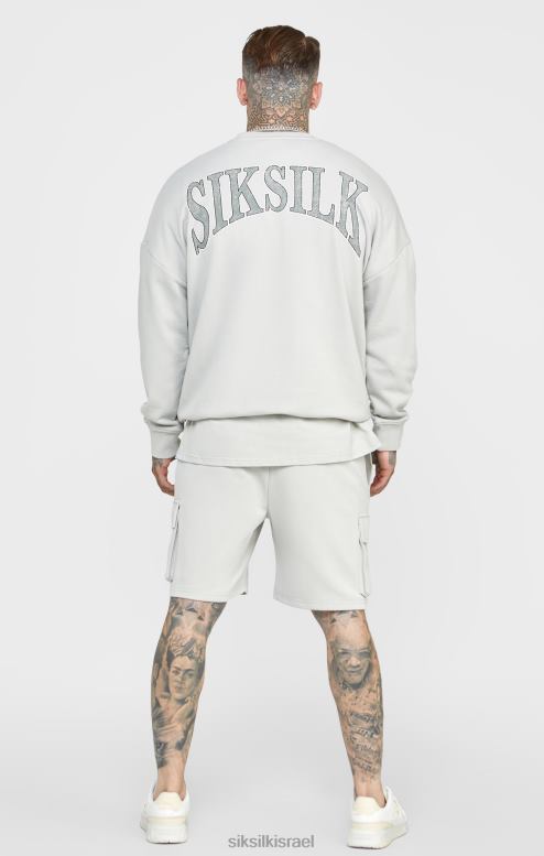 SikSilk גברים סווטשירט אפור באוניברסיטה D2LH2444 לבוש