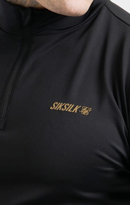 SikSilk גברים רוכסן ספורט שחור D2LH2449 לבוש