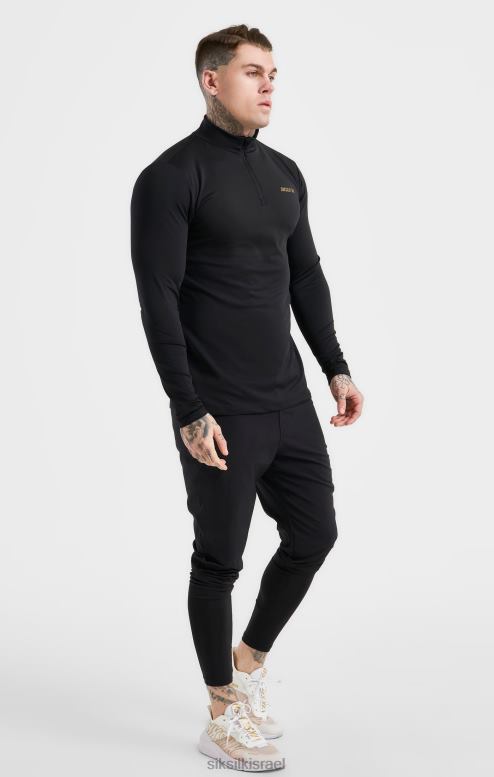 SikSilk גברים רוכסן ספורט שחור D2LH2449 לבוש