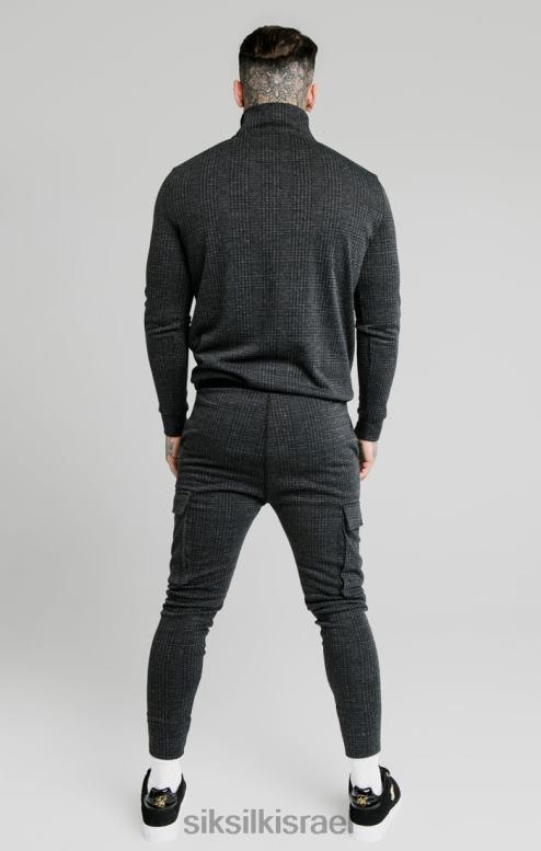 SikSilk גברים קפוצ'ון רוכסן מרובע בצבע גוון - אפור D2LH2450 לבוש