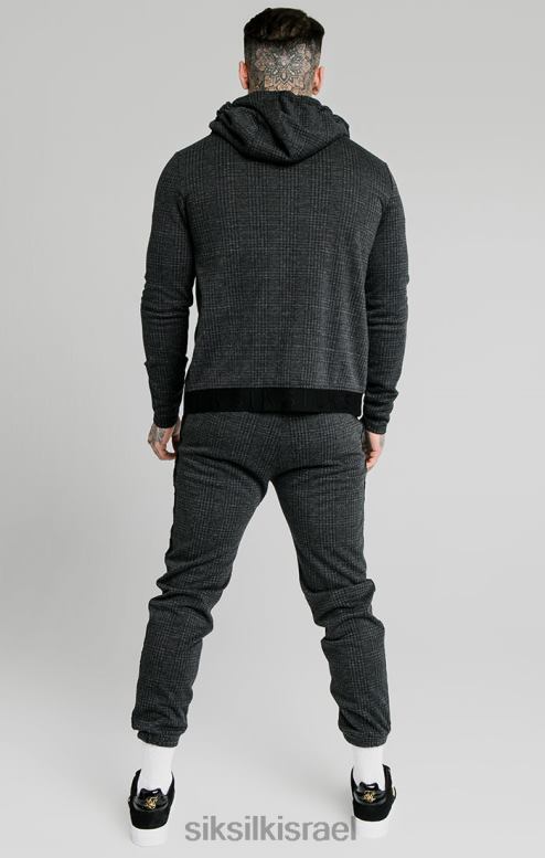 SikSilk גברים קפוצ'ון רוכסן זריזות בדיקת גוונים - אפור D2LH2451 לבוש