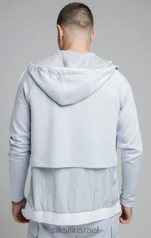 SikSilk גברים קפוצ'ון עם רוכסן דרך ניילון כתוש כחול D2LH2455 לבוש