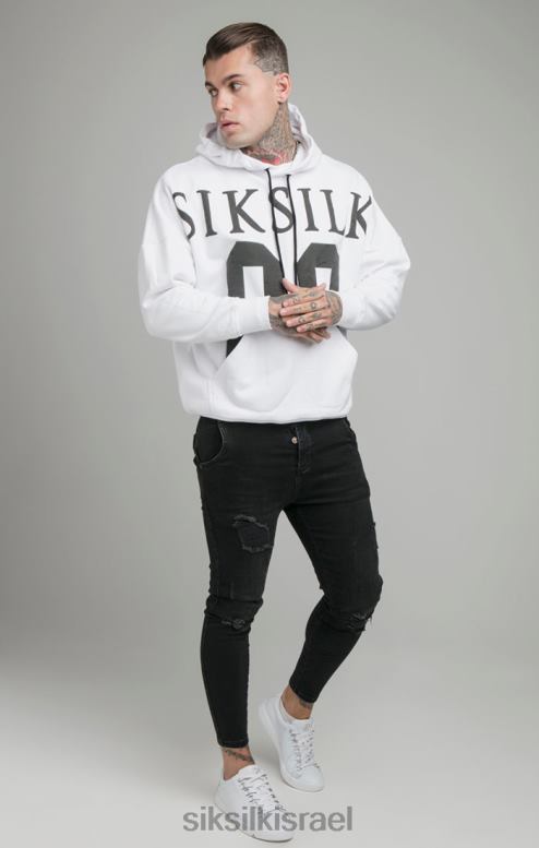 SikSilk גברים קפוצ'ון בהתאמה רגועה לכתף לבנה D2LH2460 לבוש