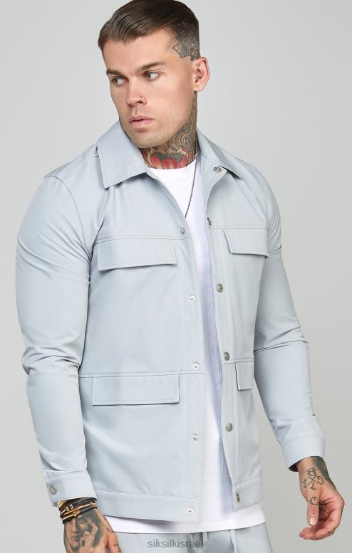 SikSilk גברים חולצה אפורה לשימוש D2LH2462 לבוש