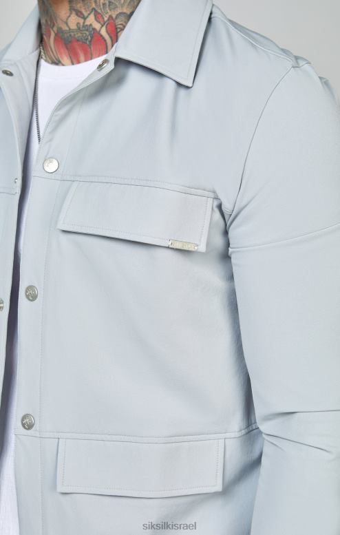 SikSilk גברים חולצה אפורה לשימוש D2LH2462 לבוש