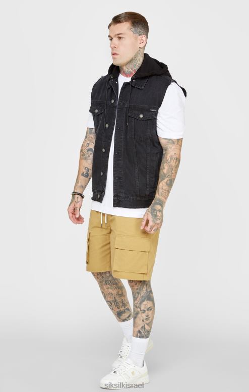 SikSilk גברים מעיל ברדס שחור D2LH2472 לבוש