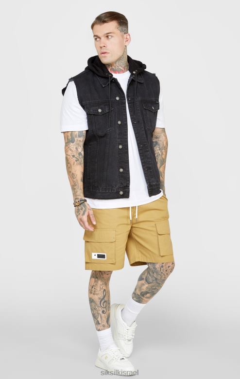 SikSilk גברים מעיל ברדס שחור D2LH2472 לבוש