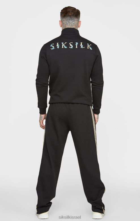 SikSilk גברים ז'קט שחור עם צווארון משפך D2LH2476 לבוש