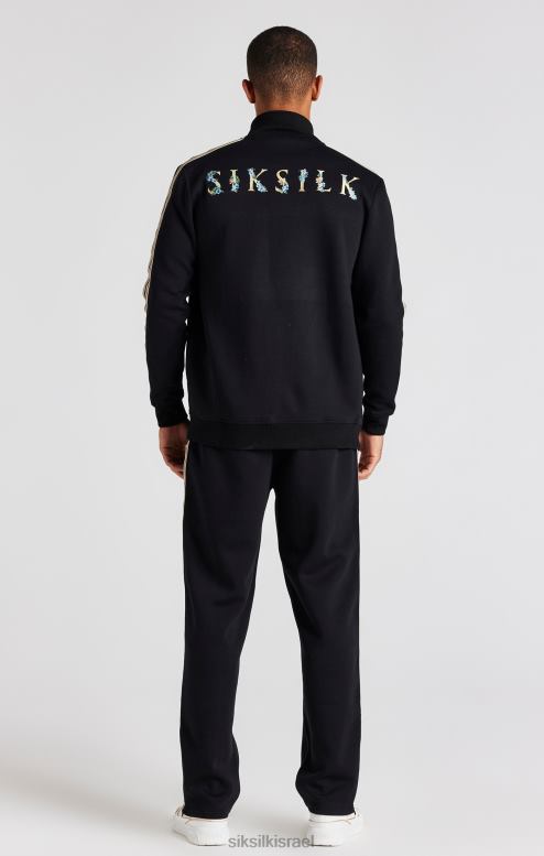 SikSilk גברים ז'קט שחור עם צווארון משפך D2LH2476 לבוש