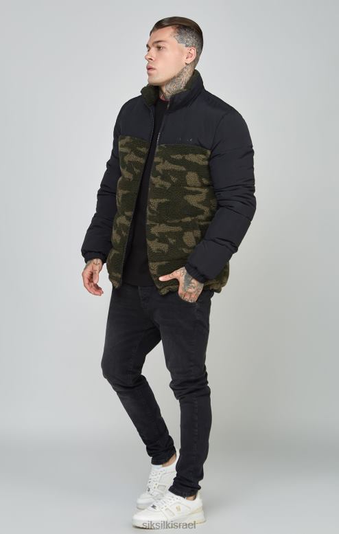 SikSilk גברים מעיל בועות שרפה שחור D2LH2485 לבוש