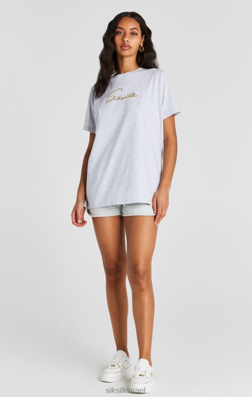 SikSilk נשים חולצת טריקו של החבר האפורה חוואר D2LH248 לבוש