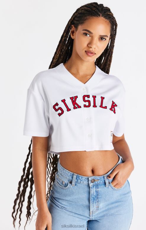 SikSilk נשים חולצת בייסבול לבנה D2LH250 לבוש