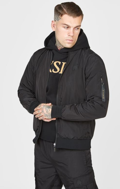 SikSilk גברים מפציץ שחור הפיך D2LH2502 לבוש