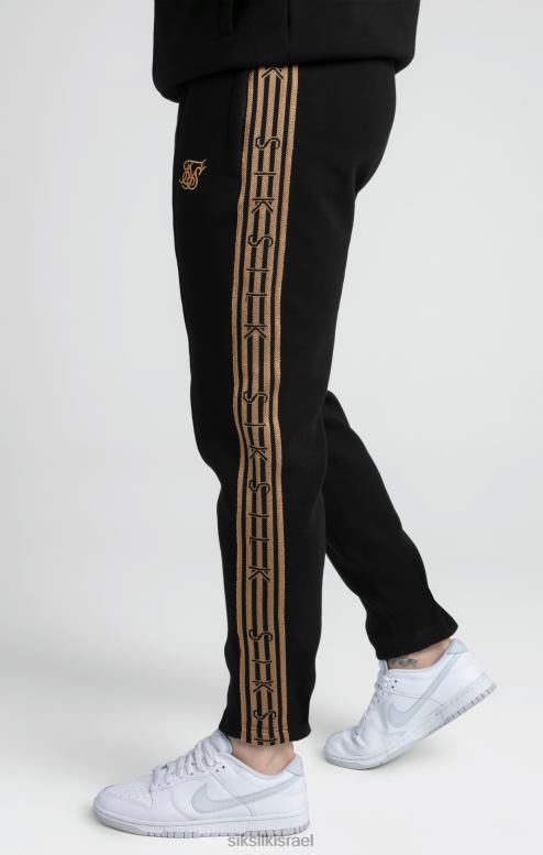 SikSilk גברים מכנסי טייפ סרוג זהב שחור D2LH2508 לבוש
