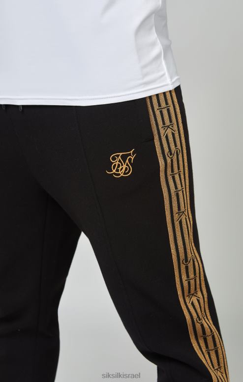 SikSilk גברים מכנסי טייפ סרוג זהב שחור D2LH2508 לבוש