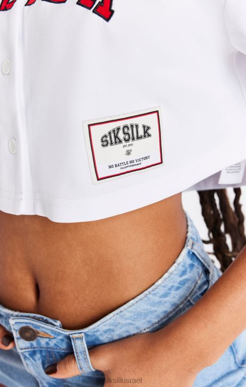 SikSilk נשים חולצת בייסבול לבנה D2LH250 לבוש