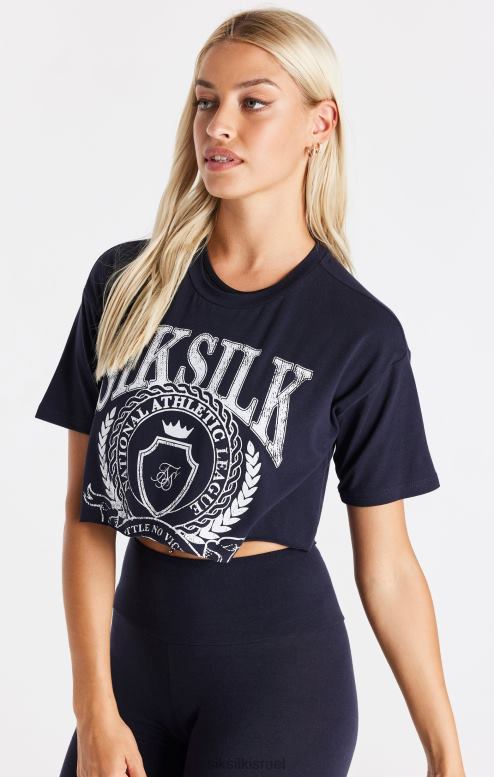 SikSilk נשים חולצת טריקו קצוצה של חיל הים D2LH251 לבוש