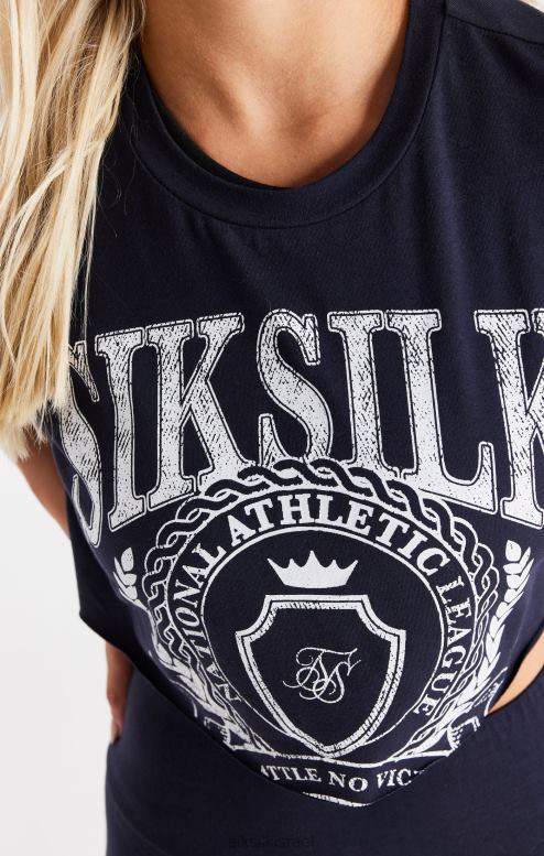 SikSilk נשים חולצת טריקו קצוצה של חיל הים D2LH251 לבוש