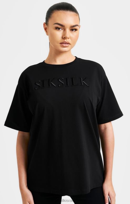 SikSilk נשים חולצת טריקו שחורה של החבר D2LH252 לבוש