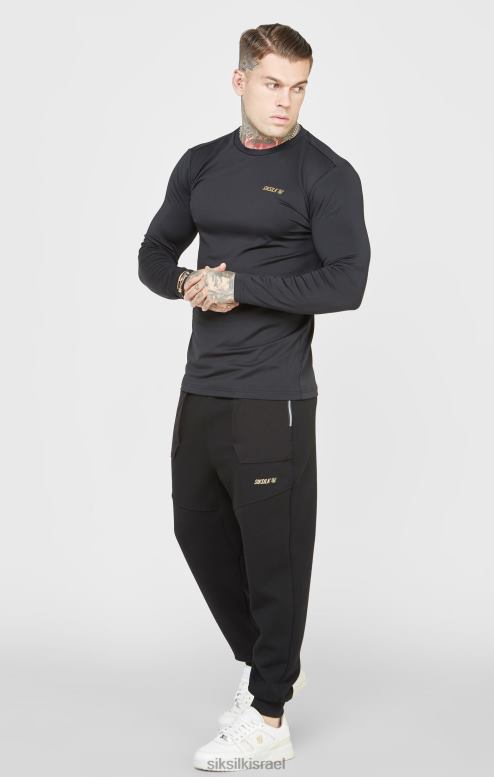 SikSilk גברים מכנסי ספורט שחורים D2LH2520 לבוש