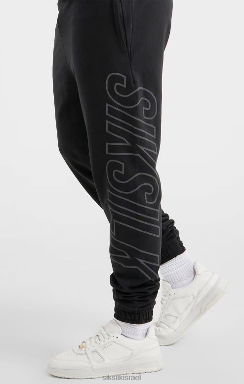 SikSilk גברים מכנס מיתוג גדול בכושר ספורט שחור D2LH2525 לבוש