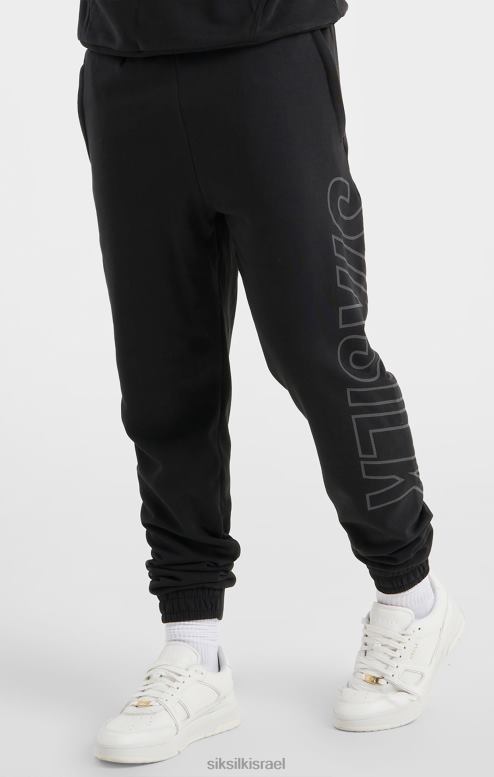 SikSilk גברים מכנס מיתוג גדול בכושר ספורט שחור D2LH2525 לבוש