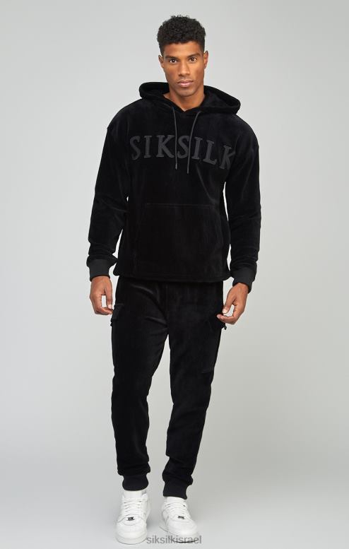 SikSilk גברים נעלי מטען קורדרוי שחורות D2LH2532 לבוש