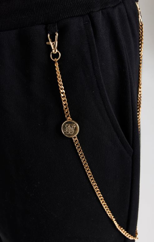 SikSilk גברים ג'וגר שרשרת שחור D2LH2533 לבוש