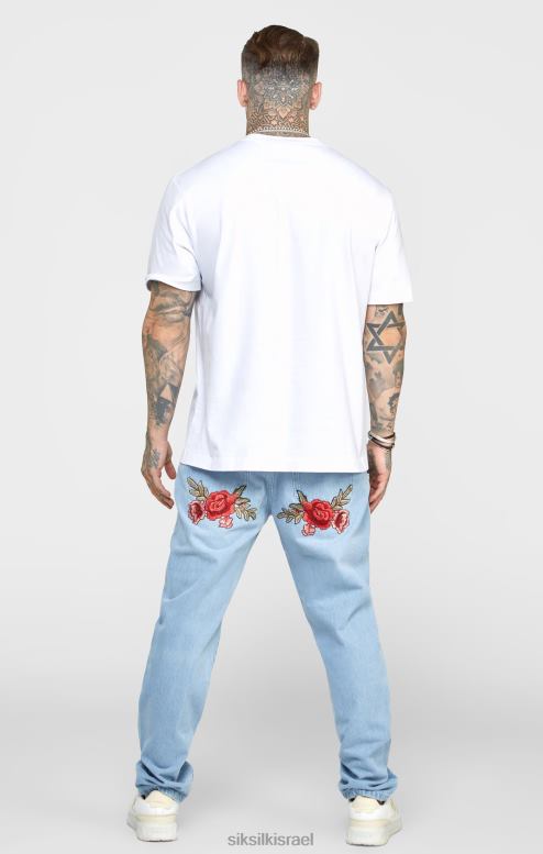 SikSilk גברים ג'ינס בגזרה ישרה בצבע כחול ורד D2LH2543 לבוש