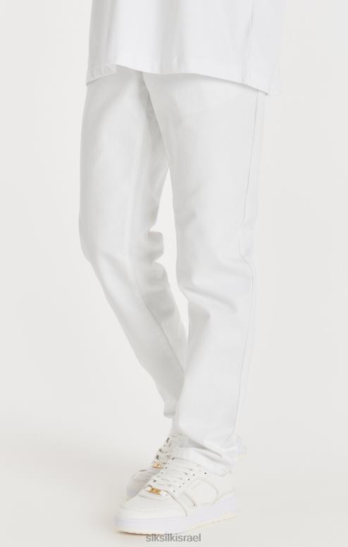 SikSilk גברים ג'ינס בגזרה ישרה לבן D2LH2547 לבוש