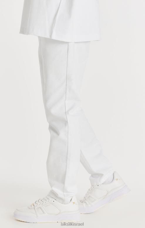 SikSilk גברים ג'ינס בגזרה ישרה לבן D2LH2547 לבוש