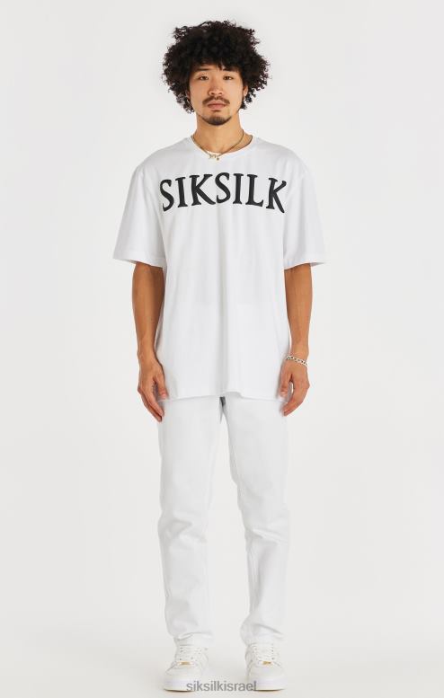 SikSilk גברים ג'ינס בגזרה ישרה לבן D2LH2547 לבוש