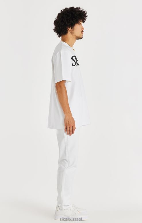 SikSilk גברים ג'ינס בגזרה ישרה לבן D2LH2547 לבוש