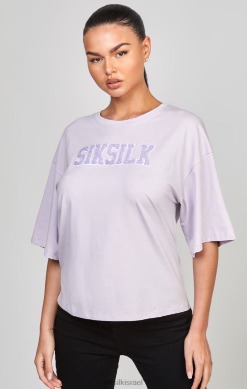 SikSilk נשים חולצת טריקו סגולה של לוגו אוניברסיטה D2LH255 לבוש