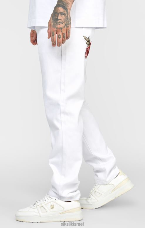 SikSilk גברים ורד לבן בגזרת ג'ינס ישר D2LH2550 לבוש