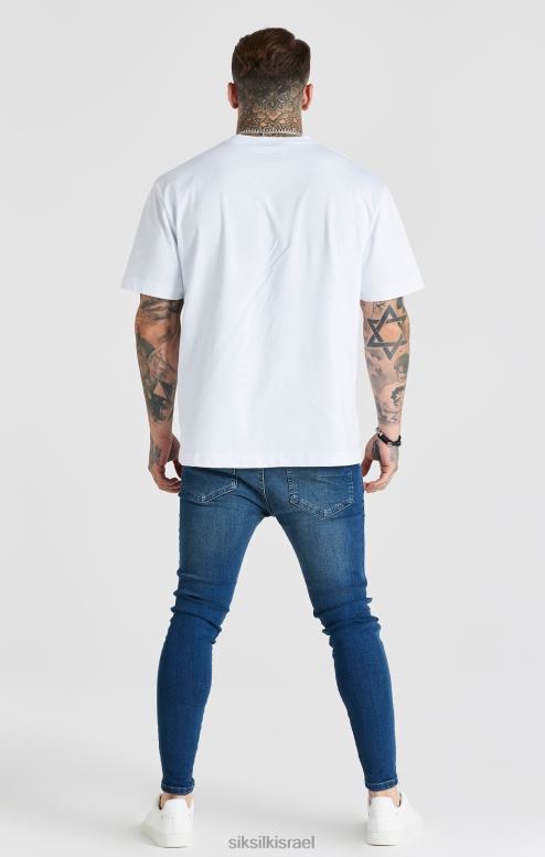 SikSilk גברים סקיני ג'ינס חיוני שטוף כחול D2LH2556 לבוש