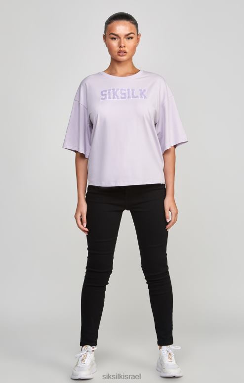 SikSilk נשים חולצת טריקו סגולה של לוגו אוניברסיטה D2LH255 לבוש
