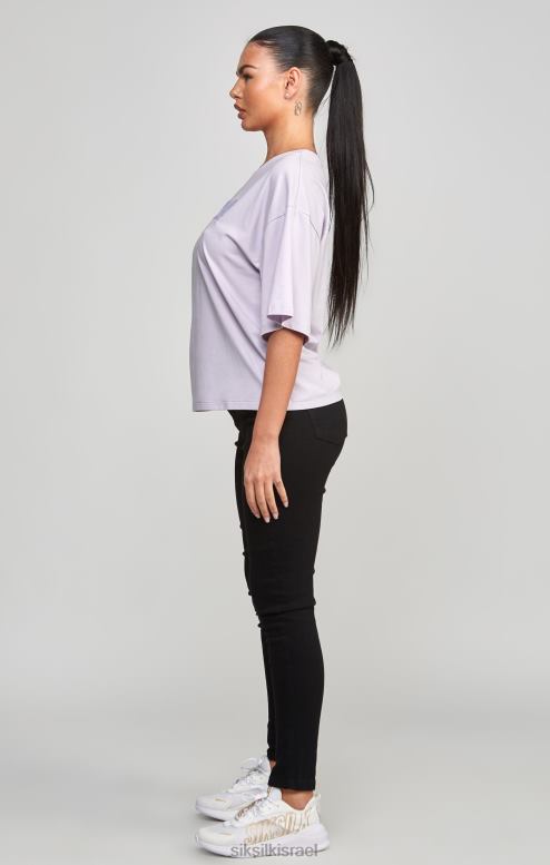 SikSilk נשים חולצת טריקו סגולה של לוגו אוניברסיטה D2LH255 לבוש