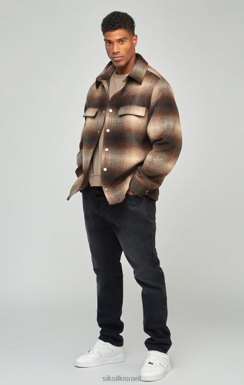 SikSilk גברים ג'ינס שחור בגזרה ישרה D2LH2560 לבוש