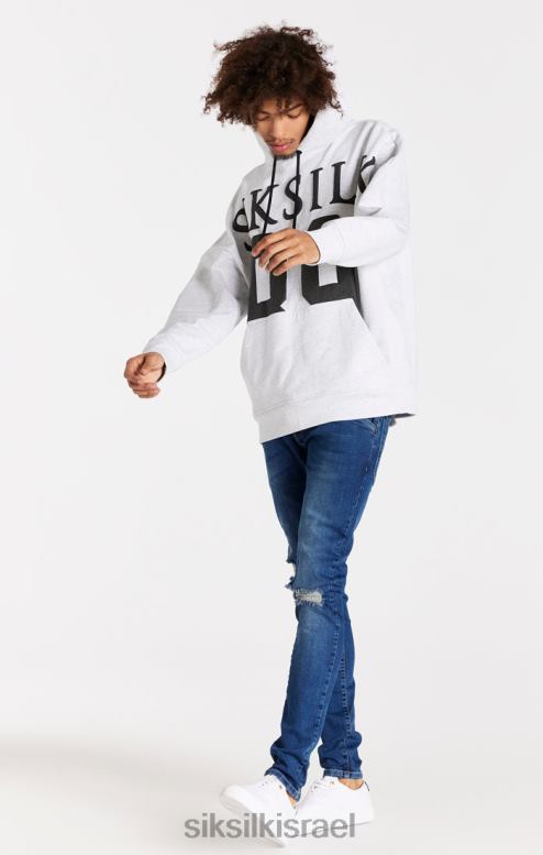 SikSilk גברים ג'ינס בגזרה בגזרה כחולה במצוקה D2LH2563 לבוש