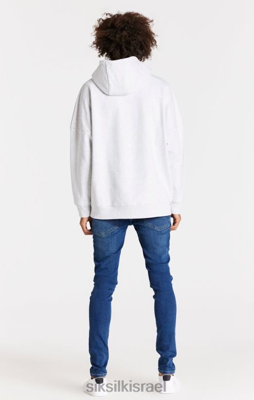 SikSilk גברים ג'ינס בגזרה בגזרה כחולה במצוקה D2LH2563 לבוש