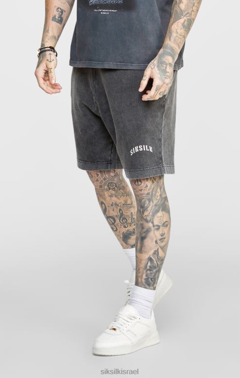 SikSilk גברים מכנס רגוע גרפי שחור D2LH2567 לבוש