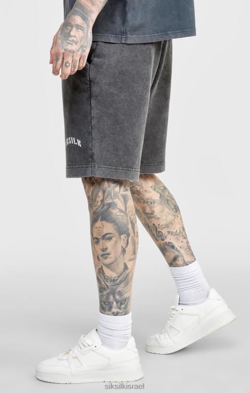 SikSilk גברים מכנס רגוע גרפי שחור D2LH2567 לבוש