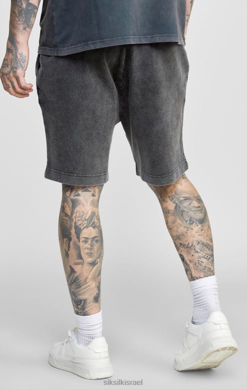 SikSilk גברים מכנס רגוע גרפי שחור D2LH2567 לבוש