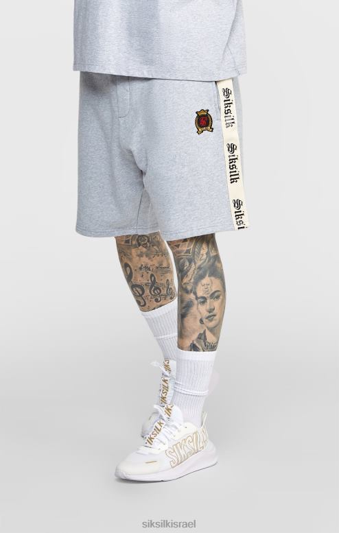 SikSilk גברים קצר אפור עם הקלטת צד גותית D2LH2569 לבוש