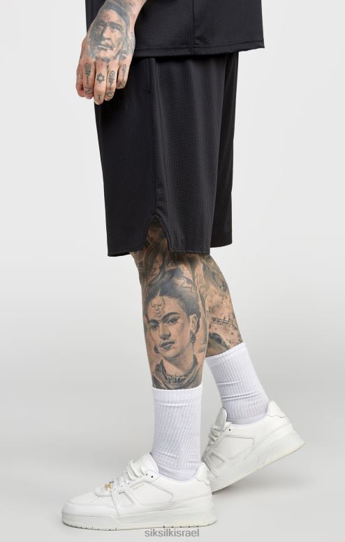 SikSilk גברים רשת שחורה בגזרה רופפת קצרה D2LH2570 לבוש