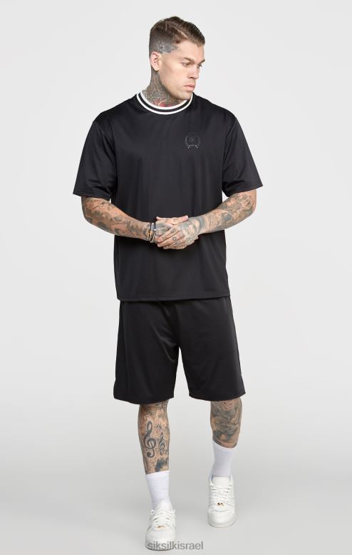 SikSilk גברים רשת שחורה בגזרה רופפת קצרה D2LH2570 לבוש