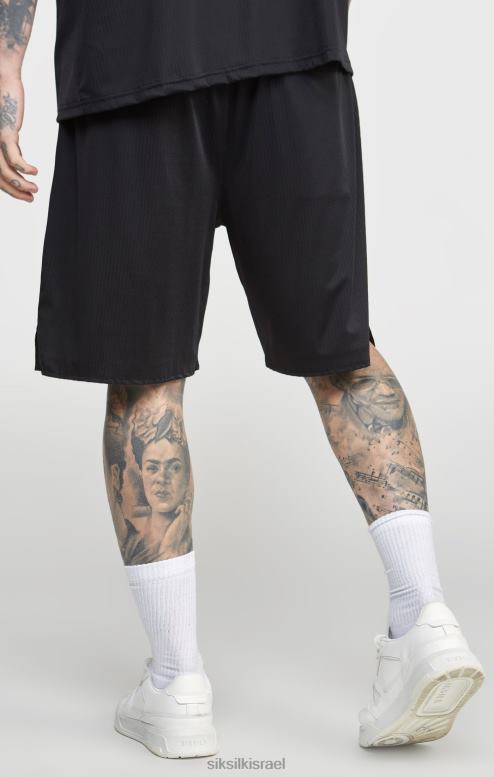 SikSilk גברים רשת שחורה בגזרה רופפת קצרה D2LH2570 לבוש