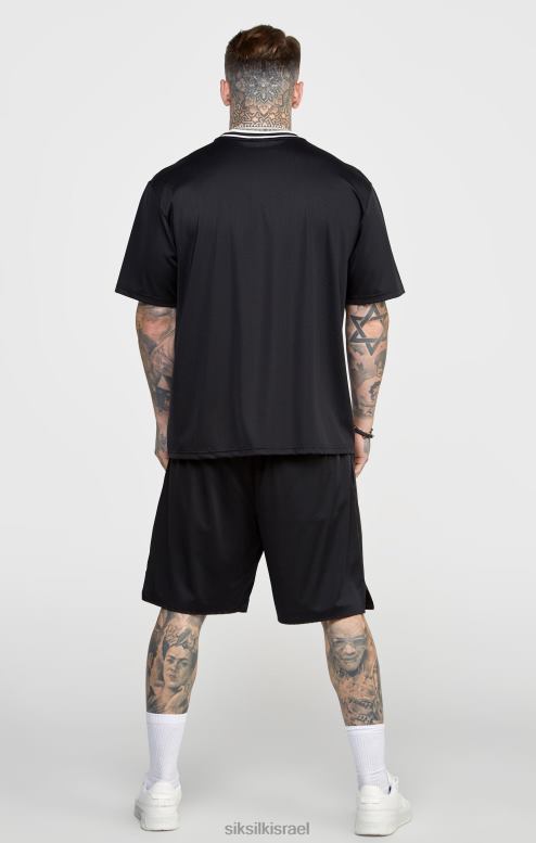 SikSilk גברים רשת שחורה בגזרה רופפת קצרה D2LH2570 לבוש