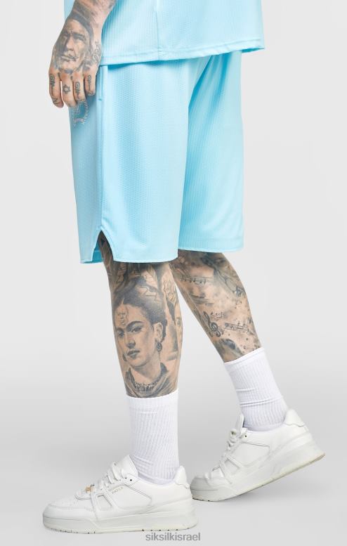 SikSilk גברים רשת כחולה בגזרה רופפת קצרה D2LH2575 לבוש